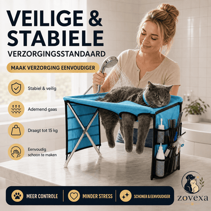 De SpetterSpot™ -De veilige douche-standaard voor honden en katten