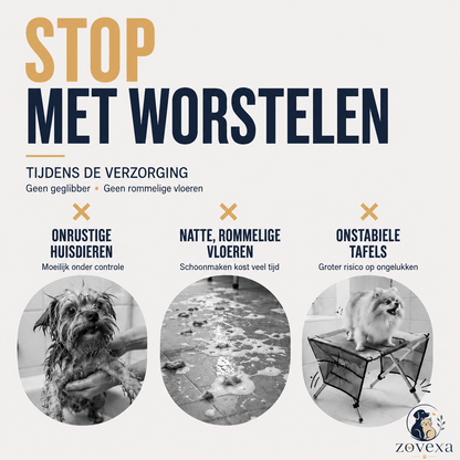 De SpetterSpot™ -De veilige douche-standaard voor honden en katten