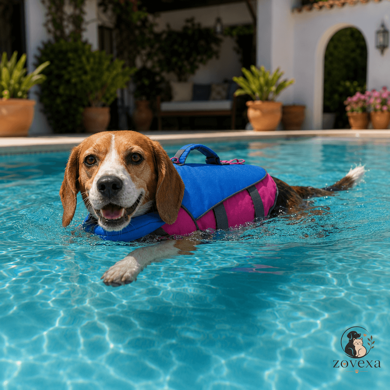 De DoggyDrijver™ reflecterend zwemvest voor honden