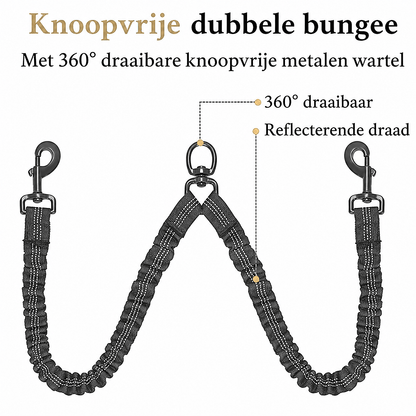 WiggleWalk™ Hondriem 360° draaibare dubbele wandelriem voor honden