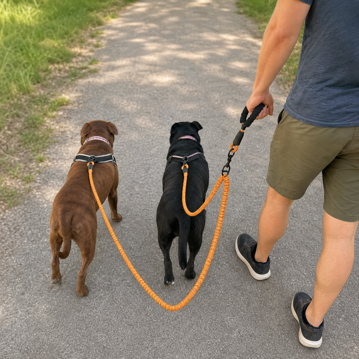 WiggleWalk™ Hondriem 360° draaibare dubbele wandelriem voor honden