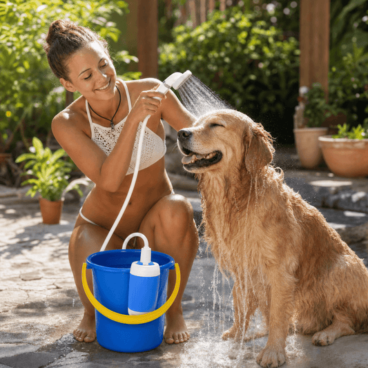PawShower Pro™ – Draagbare Hondendouche & Pootjesreiniger