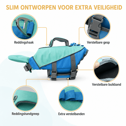 De DoggyDrijver™ reflecterend zwemvest voor honden