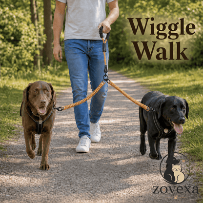 WiggleWalk™ Hondriem 360° draaibare dubbele wandelriem voor honden
